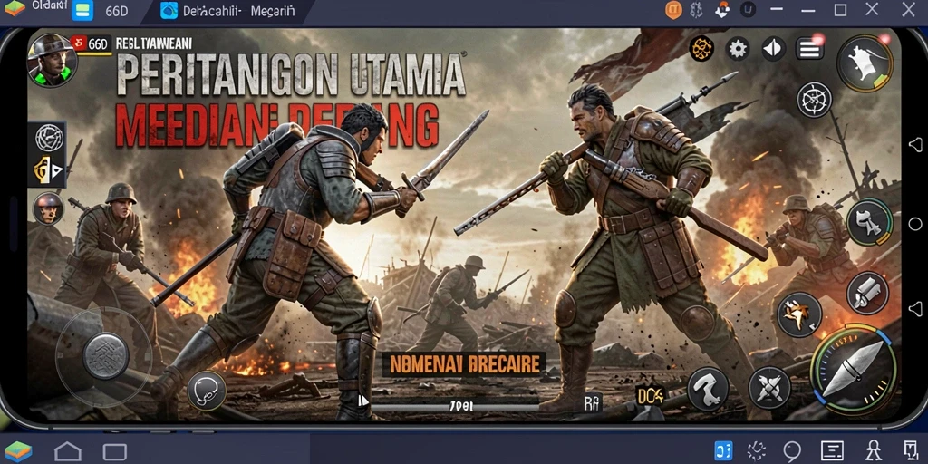 Screenshot gameplay menunjukkan aksi pertempuran di 66D.
