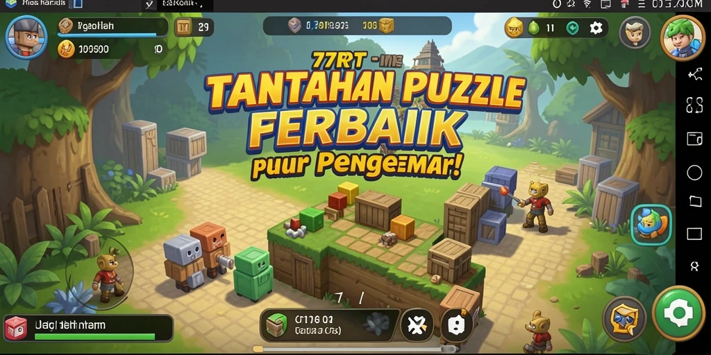Tampilan gameplay 77RT yang penuh warna dan menantang.