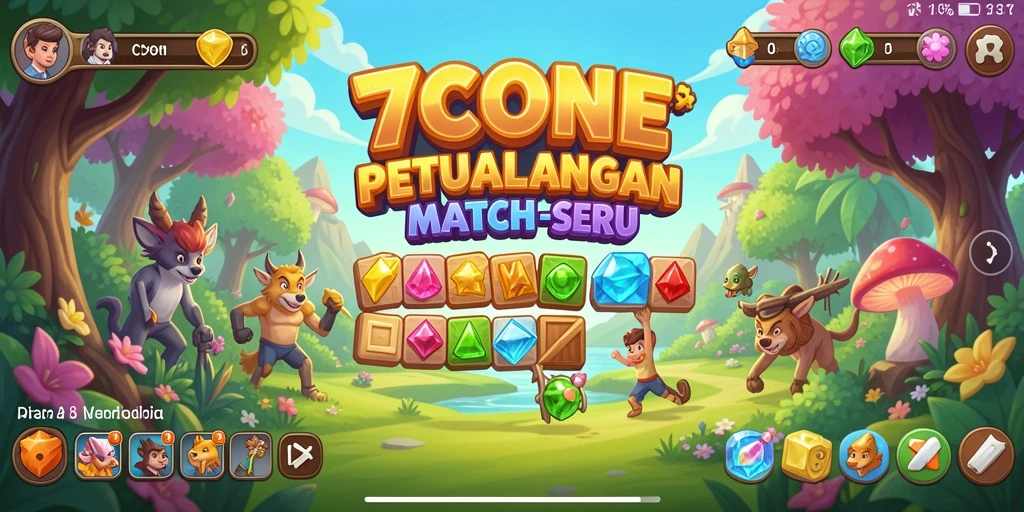 Tampilan gameplay 7CONE yang menarik dan penuh warna.