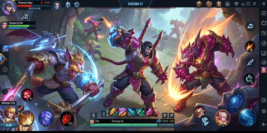Tampilan gameplay seru dalam pertempuran tim di 8ZK.