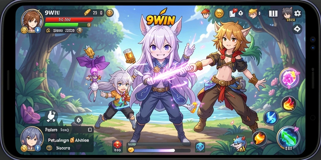 Screenshot utama 9WIN menampilkan aksi seru dalam gameplay Anime.
