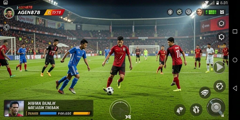 Tampilan gameplay AGEN878 yang mendebarkan dengan aksi sepak bola intens.