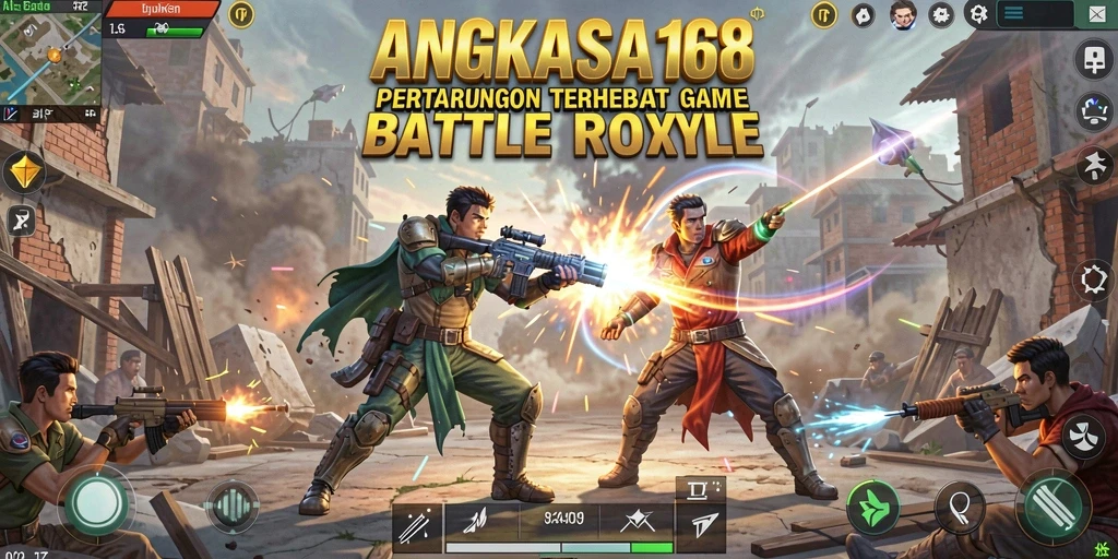 Screenshot gameplay ANGKASA168 dengan pertarungan seru di medan perang.