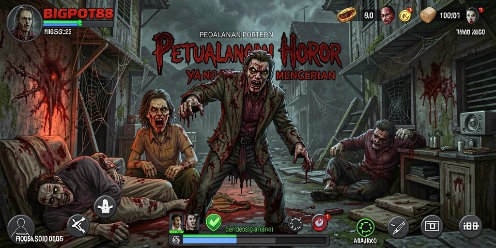 Gameplay menegangkan di dunia kegelapan BIGPOT88 saat menjelajahi lokasi angker.