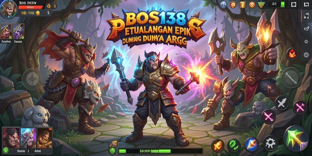 Tampilan layar utama permainan ARPG BOS138 dengan karakter beraksi.