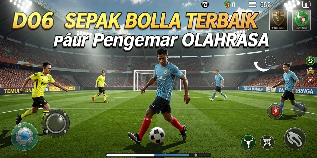 Tampilan gameplay D06 yang penuh aksi dan strategi sepak bola.
