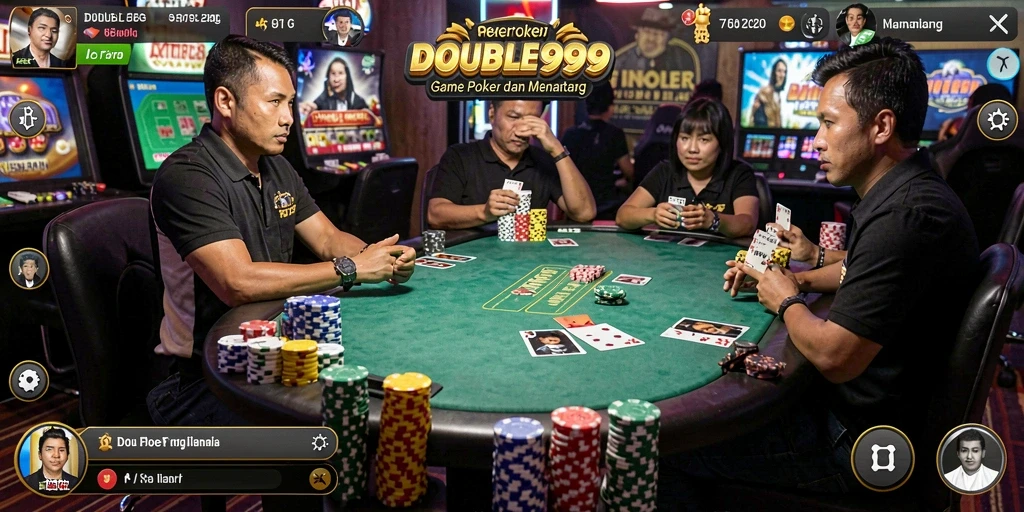 Gameplay seru dalam aplikasi poker DOUBLE999.