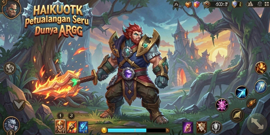 Gameplay HAIKUOTK dengan aksi pertempuran seru dan grafis indah.