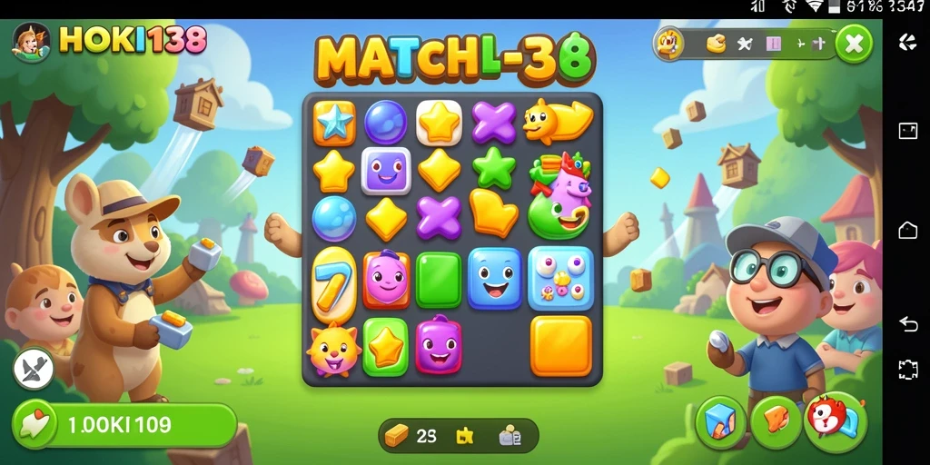Screenshot gameplay HOKI138 menampilkan pertempuran seru dalam menata permata.
