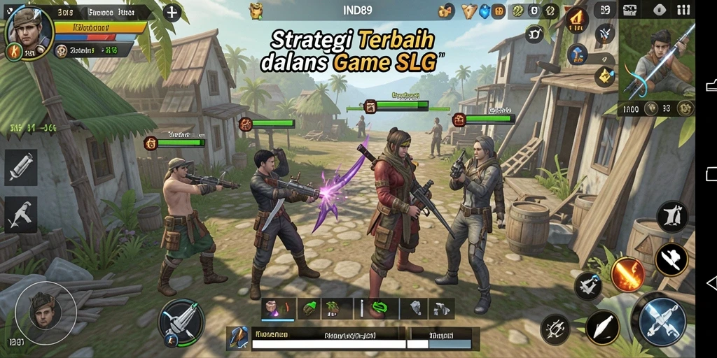 Tampilan gameplay menarik dari IND89 dengan elemen strategi SLG.