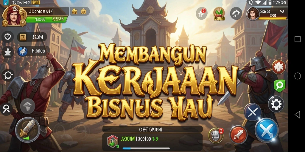 Tampilan dinamis dari gameplay J200M saat mengelola bisnis.