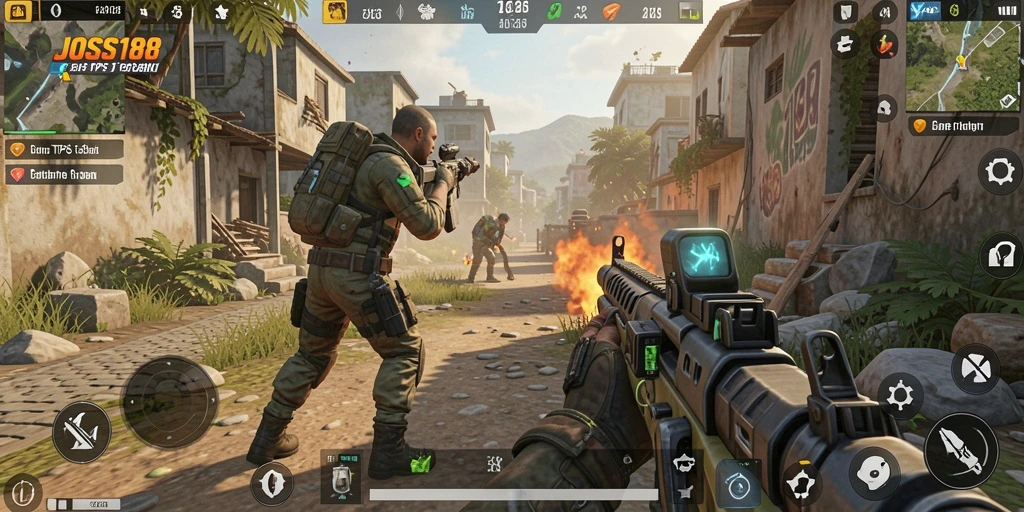 Screenshot dari gameplay seru JOSS188 di misi pertempuran.