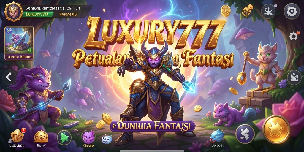 Tampilan gameplay seru dari LUXURY777 di dunia petualangan.