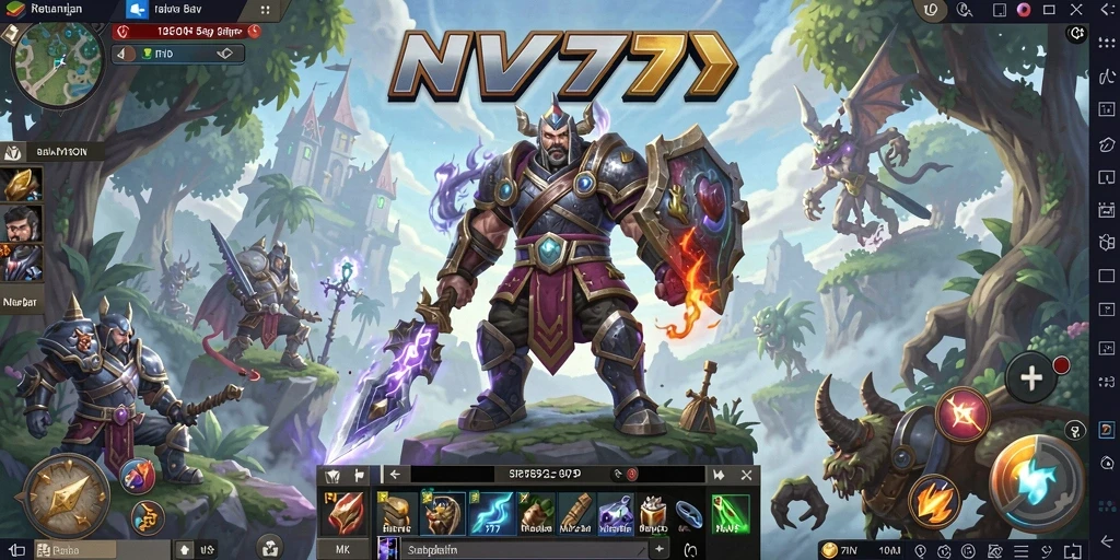 Tampilan gameplay NV77 yang menakjubkan dan interaktif di dunia MMORPG.