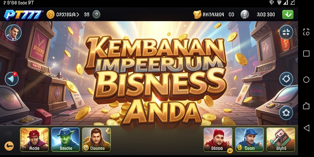 Tampilan gameplay PT777 yang immersif dan penuh strategi bisnis.