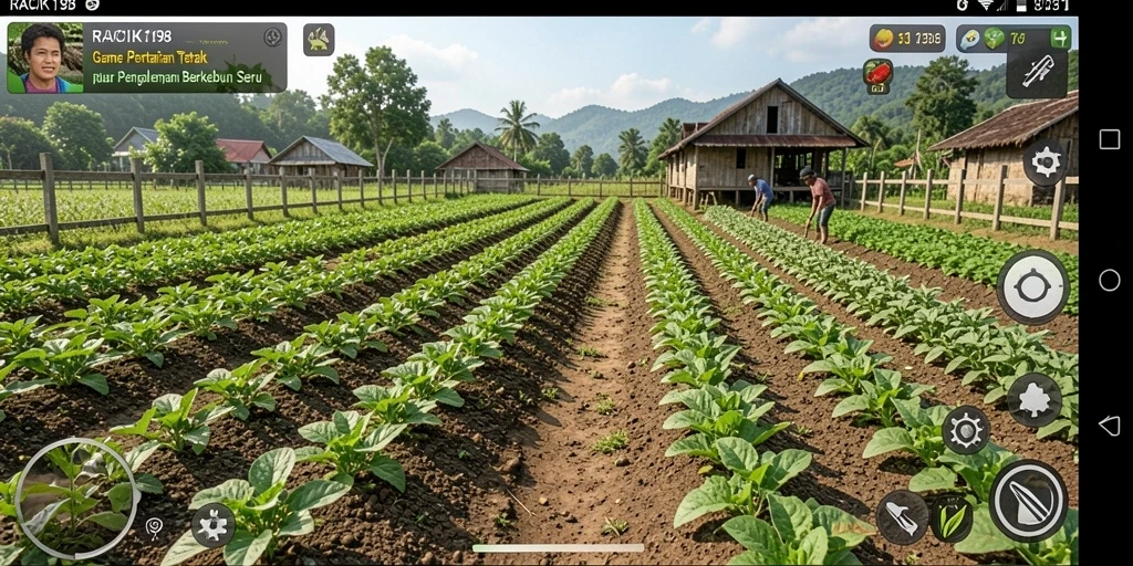Screenshot gameplay <strong>RACIK198</strong> yang menunjukkan aktivitas pertanian seru.