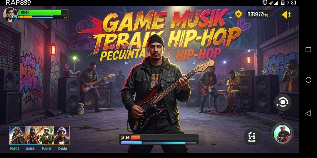 Tampilan gameplay RAP89 yang penuh irama dan semangat hip-hop.
