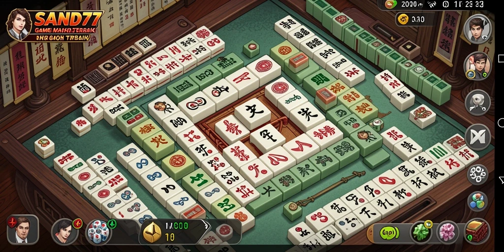 Screenshot utama SAND77 menampilkan gameplay Mahjong yang seru dan menarik.