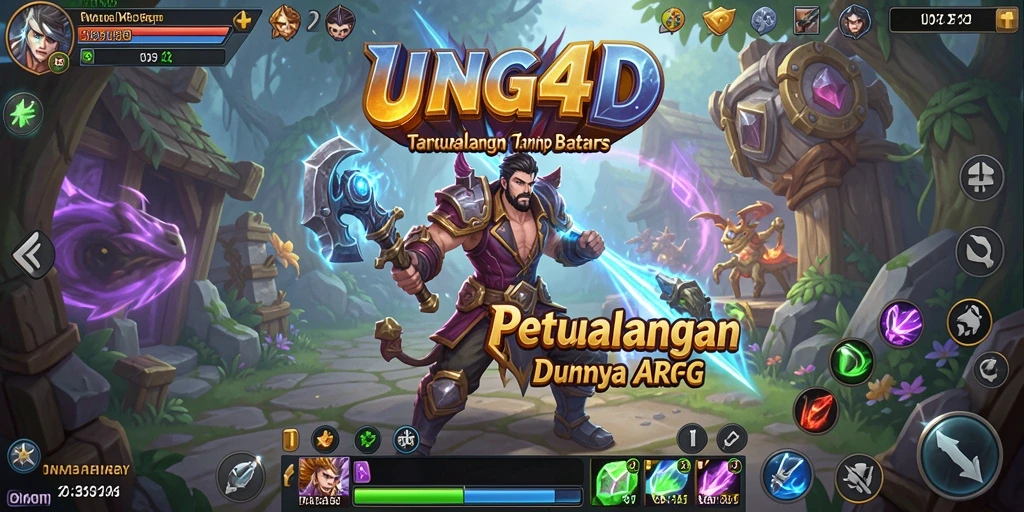 Tangkapan layar gameplay menarik UANG4D dengan karakter beraksi melawan monster.