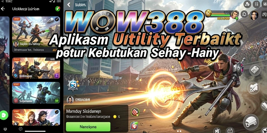 Tampilan utama aplikasi WOW388 dengan fitur Utility yang lengkap.
