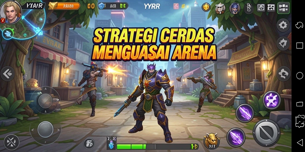 Screenshot YYRR menunjukkan aksi pertempuran strategi yang mendebarkan.