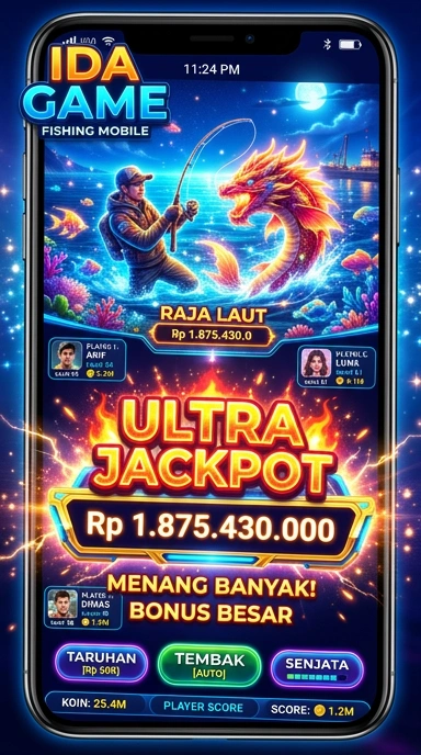 Tampilan utama aplikasi idagame dengan berbagai pilihan aplikasi.
